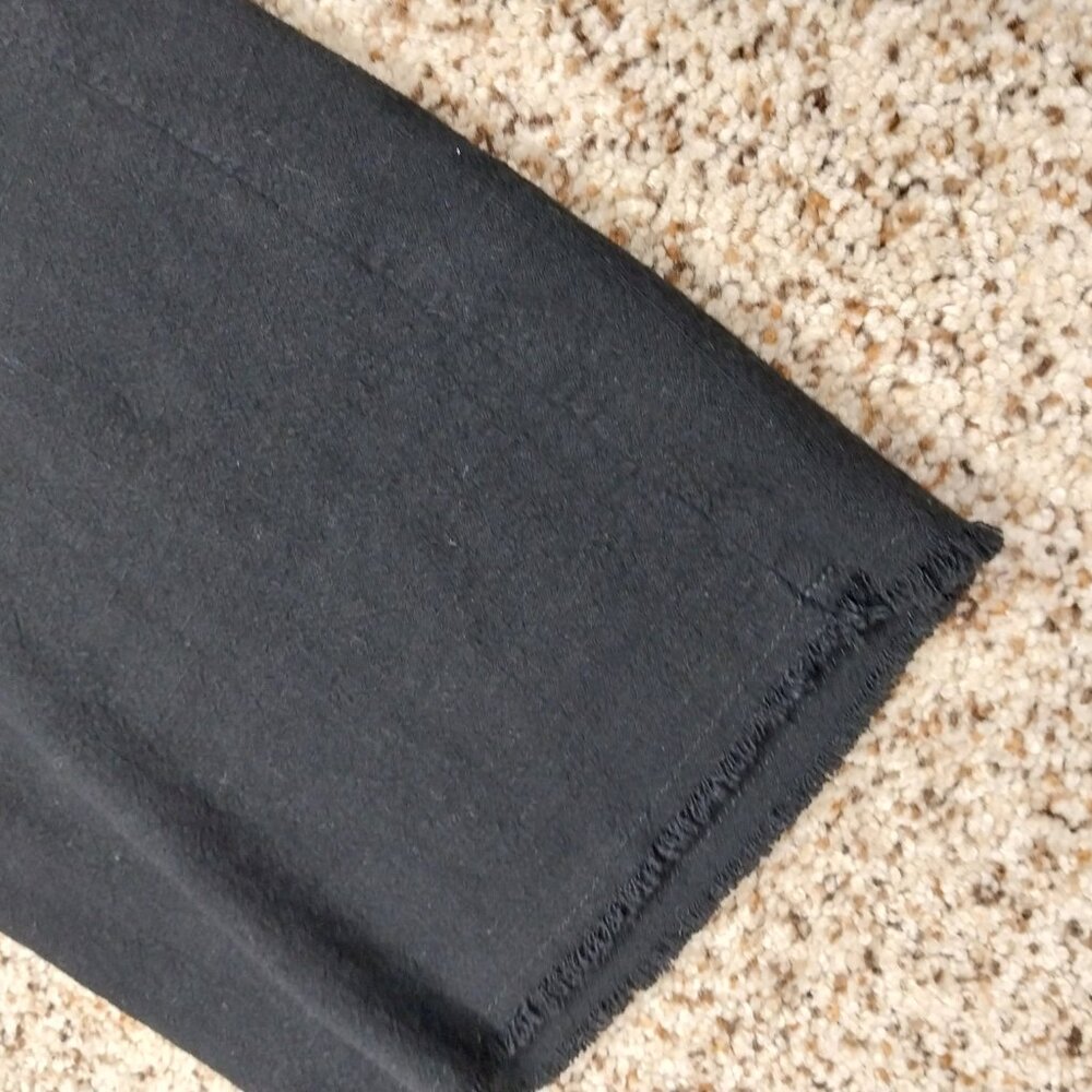 3007 Size L Linen Like Fringed Hem Black Pants and Matching Vest. - Picture 3 of 8